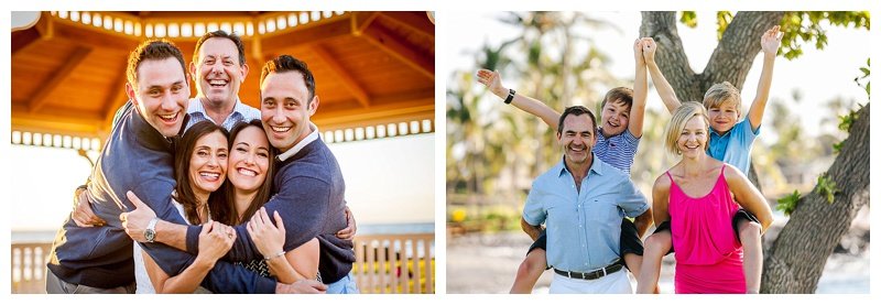 Family beach photo session in shades of blue