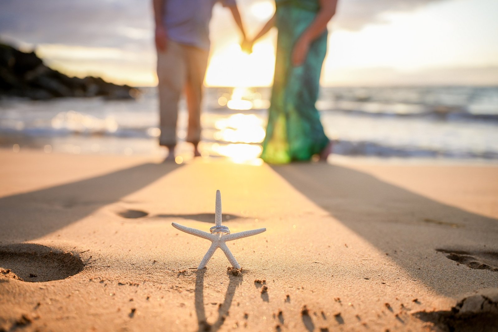 Beach detail with a starfish in Wailea